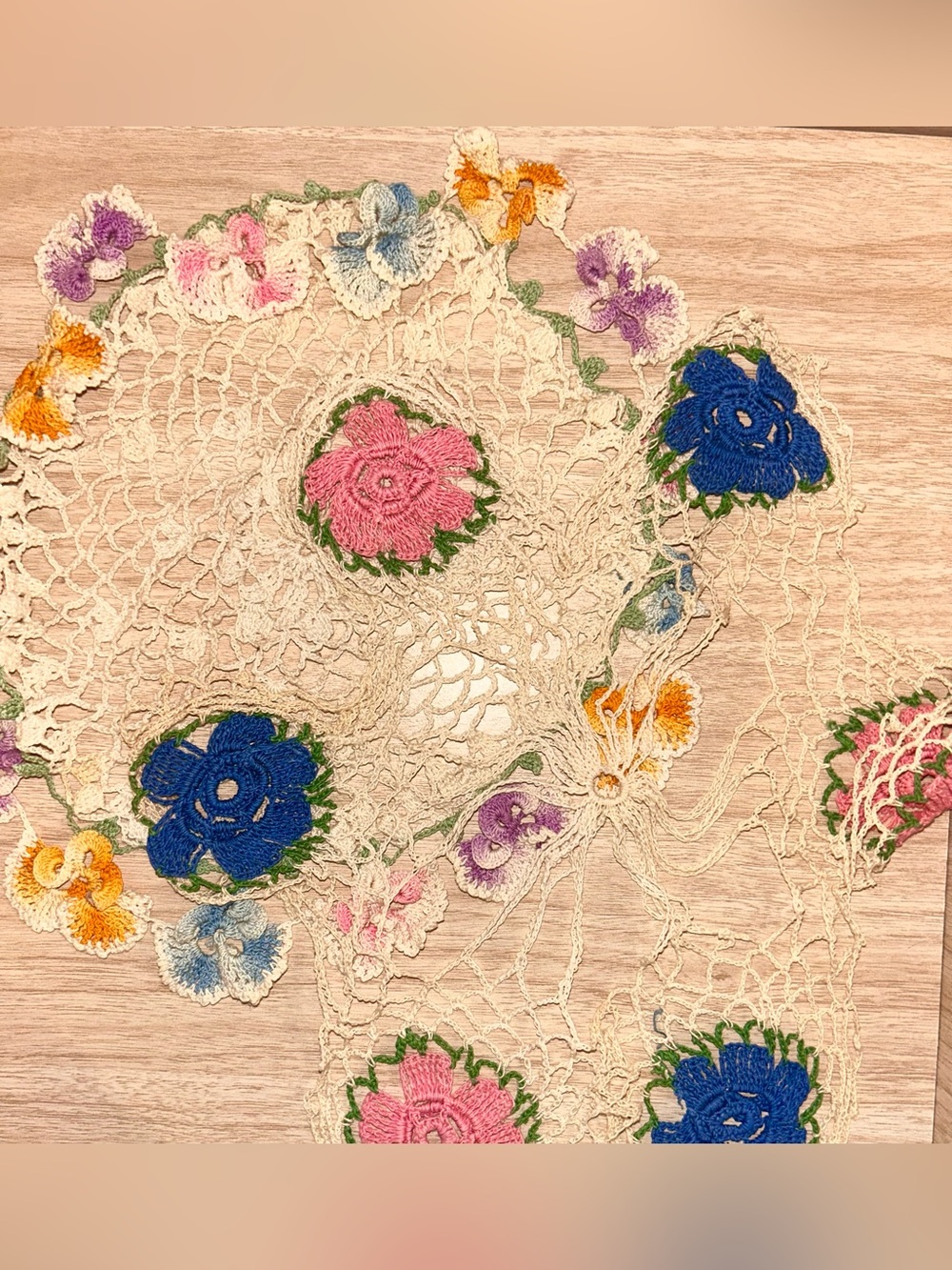 Vintage Handmade Crocheted Doilies - Set of 2 , Handmade Czech Doily